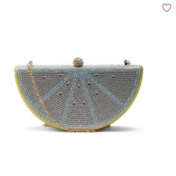 Crystal Embellished Lemon Slice Clutch - Picture 2 of 6